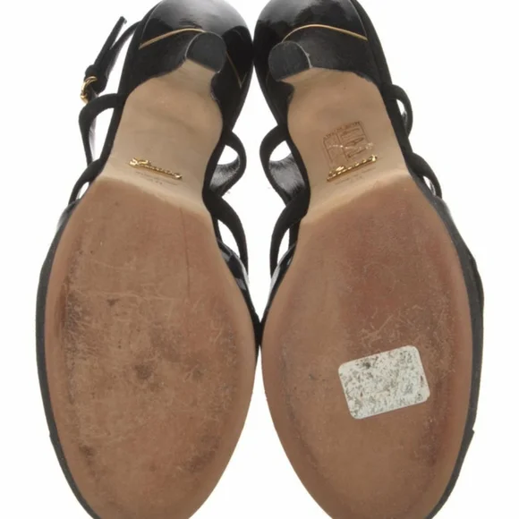 Gucci Vintage Patent Criss Cross Stiletto - slingback platform pumps Sz 40 HP🎊 - Picture 5 of 5